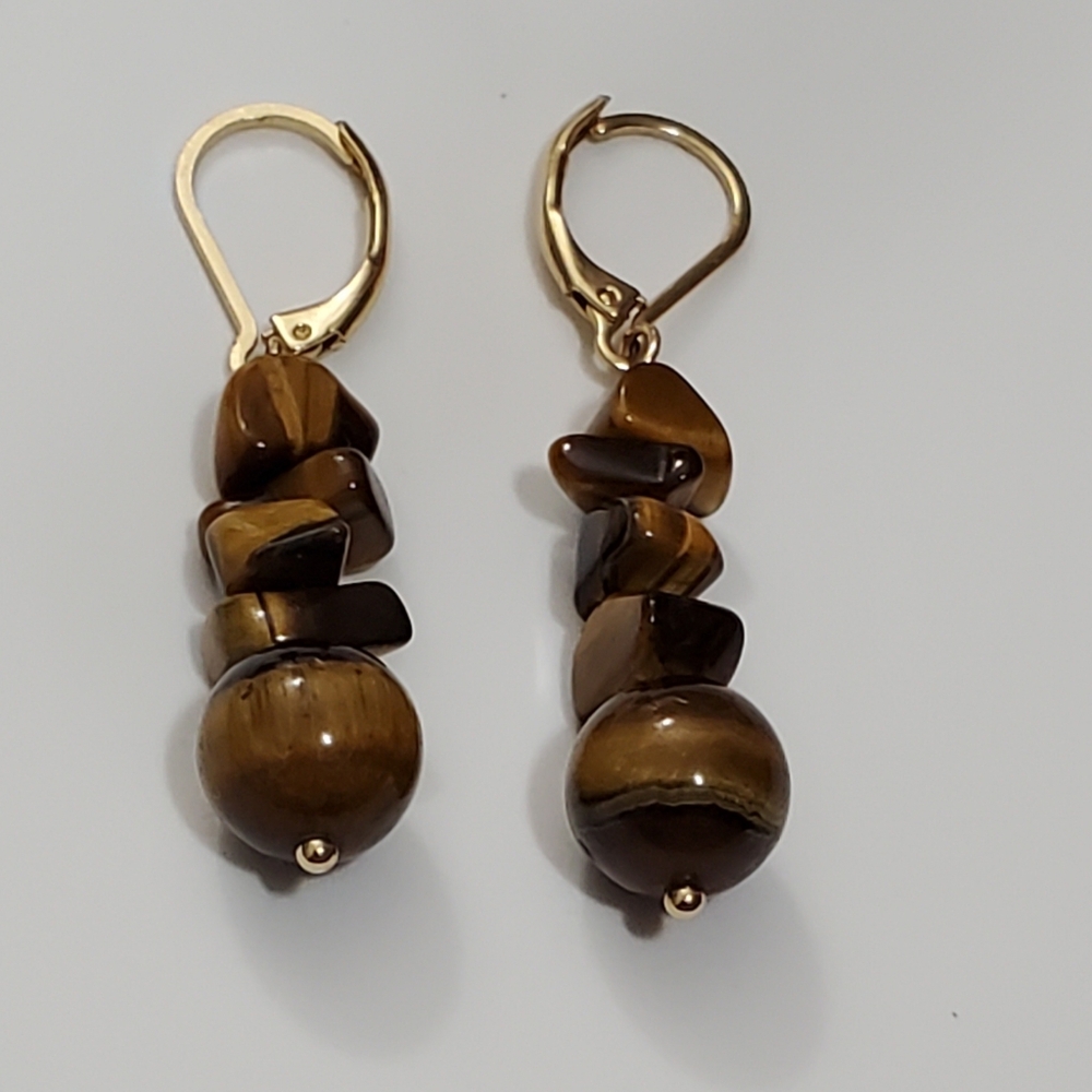 Handmade Genuine Tiger's Eye Earrings